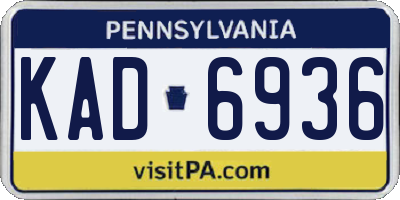 PA license plate KAD6936