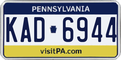PA license plate KAD6944