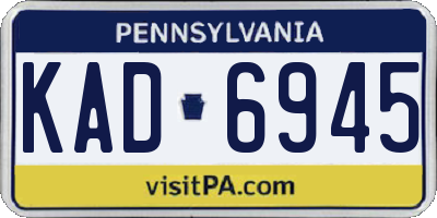 PA license plate KAD6945