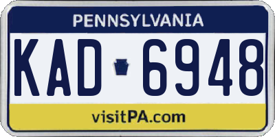 PA license plate KAD6948