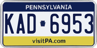 PA license plate KAD6953
