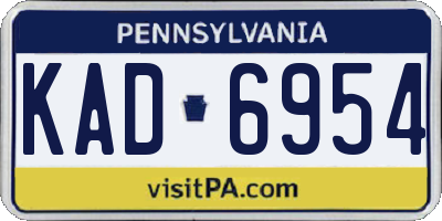 PA license plate KAD6954