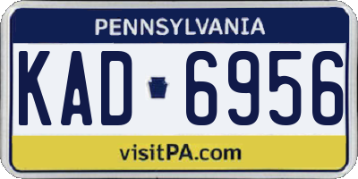 PA license plate KAD6956