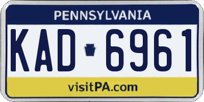 PA license plate KAD6961