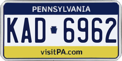 PA license plate KAD6962