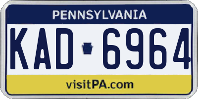 PA license plate KAD6964