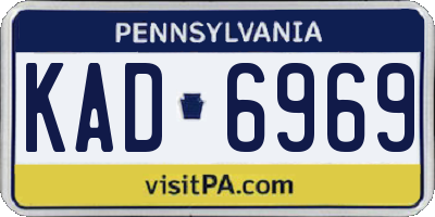 PA license plate KAD6969