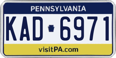 PA license plate KAD6971