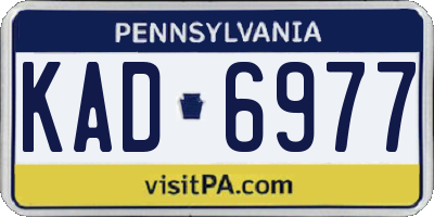 PA license plate KAD6977