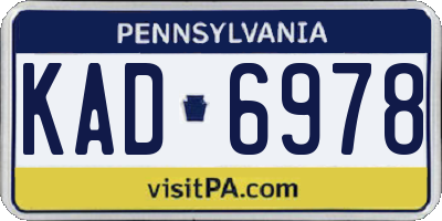 PA license plate KAD6978