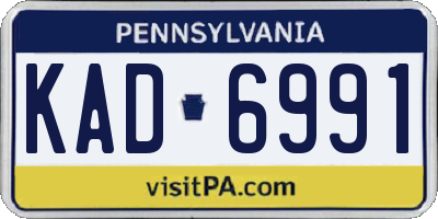 PA license plate KAD6991