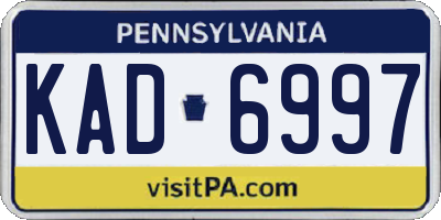 PA license plate KAD6997