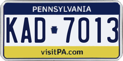 PA license plate KAD7013