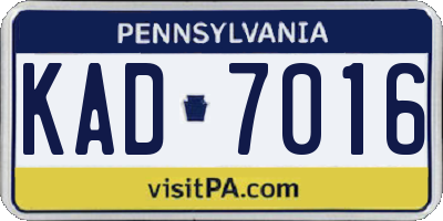 PA license plate KAD7016