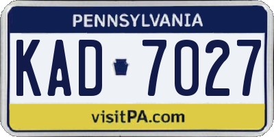 PA license plate KAD7027