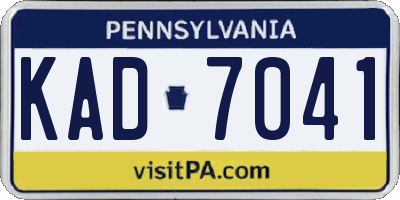 PA license plate KAD7041