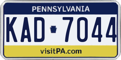 PA license plate KAD7044