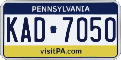 PA license plate KAD7050
