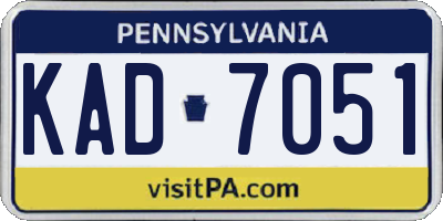 PA license plate KAD7051