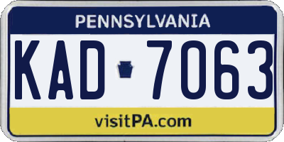 PA license plate KAD7063
