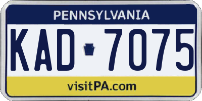 PA license plate KAD7075