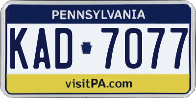 PA license plate KAD7077