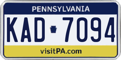 PA license plate KAD7094