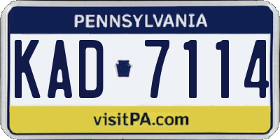 PA license plate KAD7114
