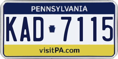 PA license plate KAD7115