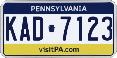 PA license plate KAD7123
