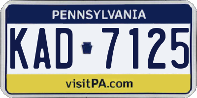PA license plate KAD7125