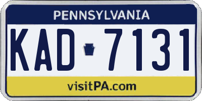 PA license plate KAD7131