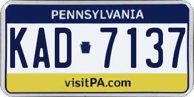 PA license plate KAD7137