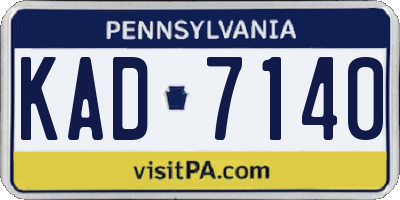 PA license plate KAD7140
