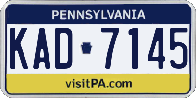 PA license plate KAD7145