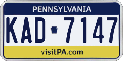 PA license plate KAD7147