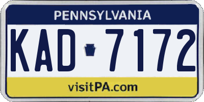 PA license plate KAD7172