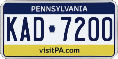 PA license plate KAD7200