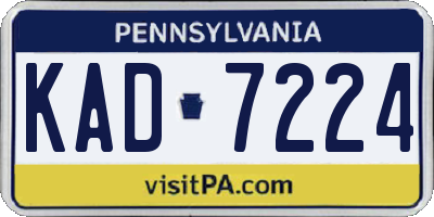 PA license plate KAD7224