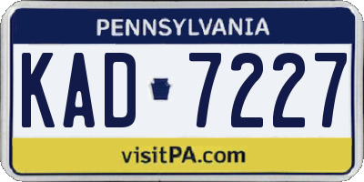 PA license plate KAD7227