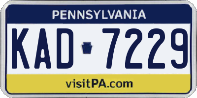 PA license plate KAD7229