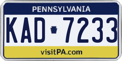 PA license plate KAD7233