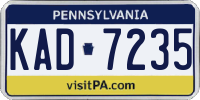 PA license plate KAD7235