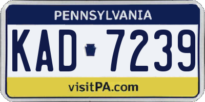 PA license plate KAD7239