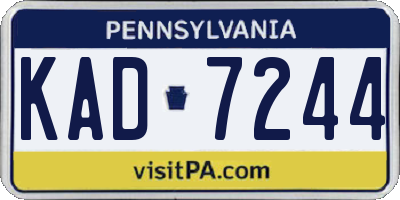 PA license plate KAD7244