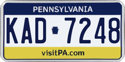 PA license plate KAD7248