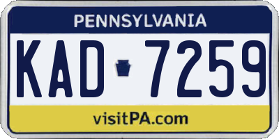 PA license plate KAD7259