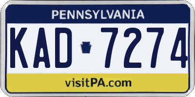 PA license plate KAD7274