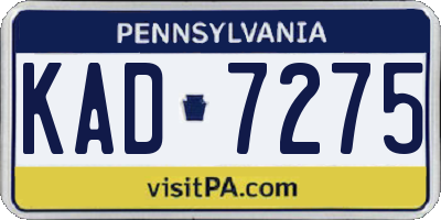 PA license plate KAD7275
