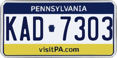 PA license plate KAD7303
